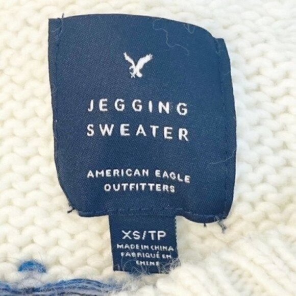 American Eagle Jegging Sweater oversized colorful snowflakes & stripes size XS - Picture 6 of 8